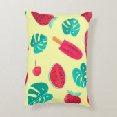 スイカ葉のイチゴ アクセントクッション (裏面(縦))