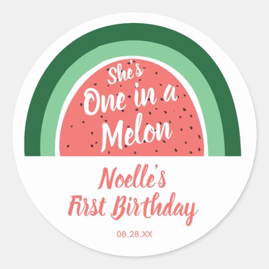 スイカ虹、彼女はメロンの1日 ラウンドシール (正面)