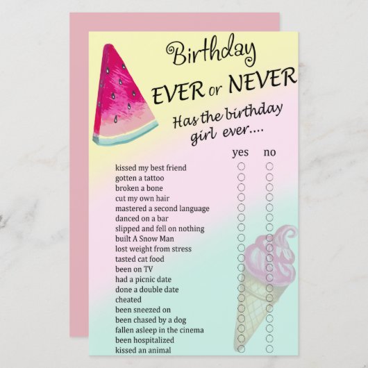 スイカ誕生日がゲームを行う (正面/裏面)