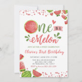 スイカ誕生日の中のサマースイカ 招待状 (正面)