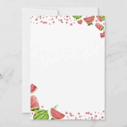 スイカ誕生日の中のサマースイカ 招待状 (裏面)