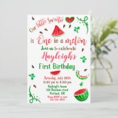 スイカ誕生日の招待ガール最初の誕生日 招待状 (スタンド正面)