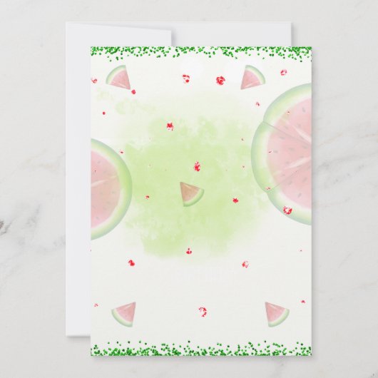 スイカ誕生日の招待フルーツの招待 招待状 (裏面)