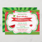 スイカ誕生日の招待状1st誕生日パーティー 招待状 (正面/裏面)