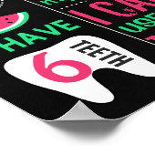 スイカ誕生日の黒板の看板ポスター ポスター (角)