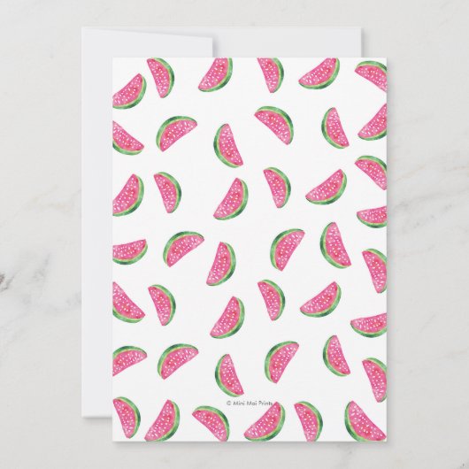 スイカ誕生日への招待8誕生日 招待状 (裏面)