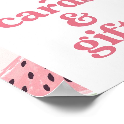 スイカ誕生日カードとギフトのサイン ポスター (角)