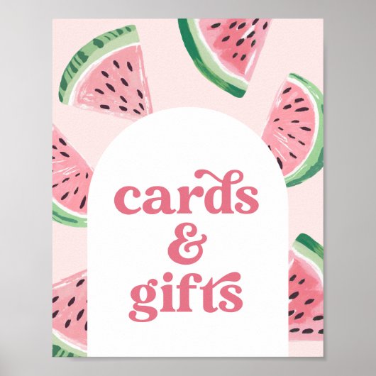 スイカ誕生日カードとギフトのサイン ポスター (正面)