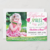 スイカ誕生日ガールピクニックパーティの招待状 招待状 (正面)