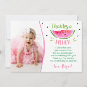 スイカ誕生日サンキューカード 招待状 (正面)