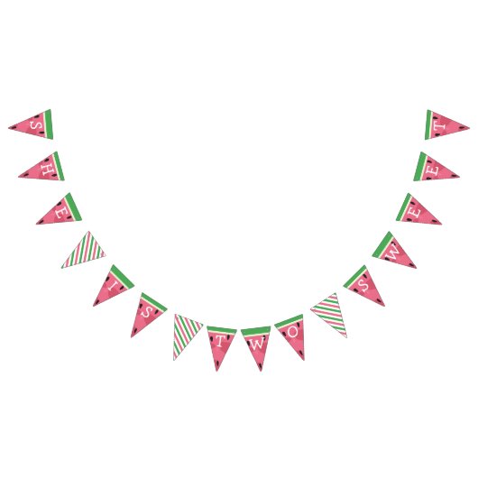 スイカ誕生日バナー バンティングフラッグ (全)