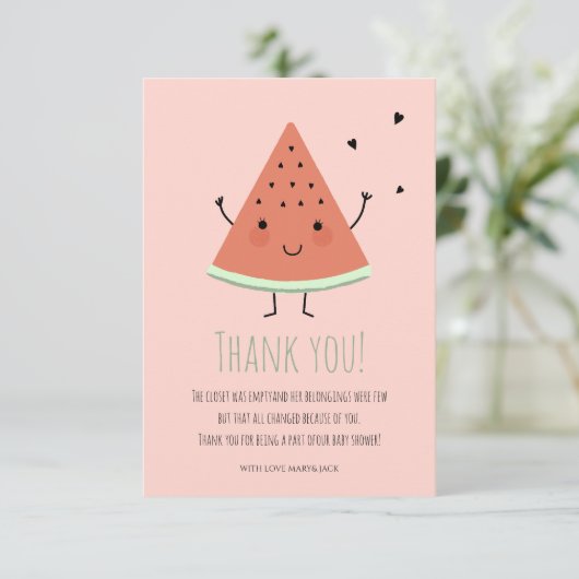 スイカ誕生日パーティーありがとう サンキューカード (スタンド正面)