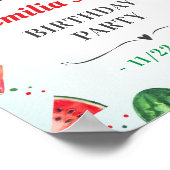 スイカ誕生日パーティーでスイカを大歓迎 ポスター (角)