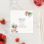 スイカ誕生日パーティーブラシのストローク スタンダードカクテルナプキン (インサイチュ)