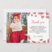 スイカ誕生日フォトサンキューカード サンキューカード (正面)