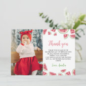 スイカ誕生日フォトサンキューカード サンキューカード (スタンド正面)