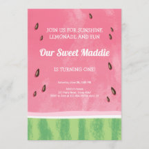 スイカ誕生日招待状パーティーサマー