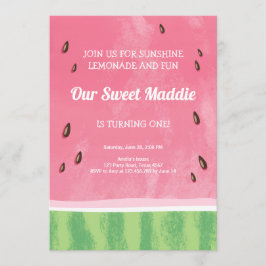 スイカ誕生日招待状パーティーサマー 招待状