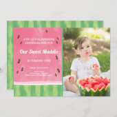 スイカ誕生日招待状メロンパーティー夏 招待状 (正面/裏面)