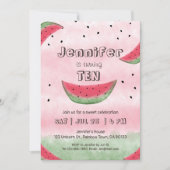 スイカ誕生日招待状 招待状 (正面)