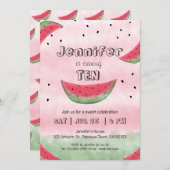 スイカ誕生日招待状 招待状 (正面/裏面)