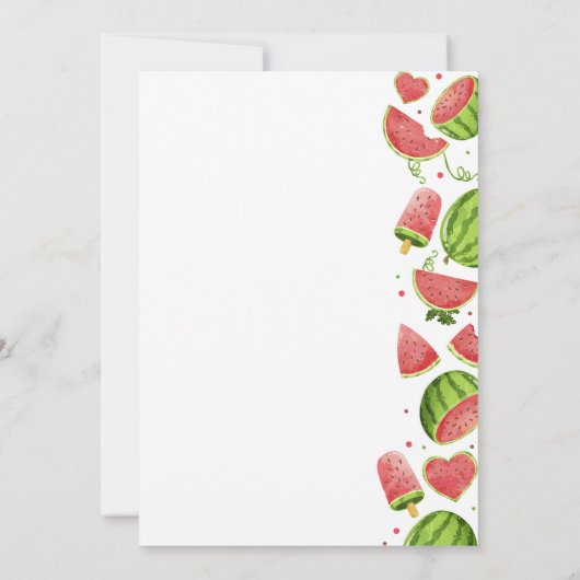 スイカ誕生日第1誕生日 招待状 (裏面)