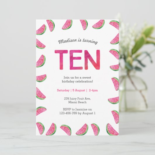 スイカ誕生日10誕生日 招待状 (スタンド正面)