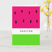 スイカ誕生日 カード (黄色い花)