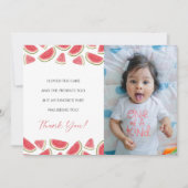 スイカ誕生日、1つのメロンサンキューカード 招待状 (正面)