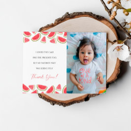 スイカ誕生日、1つのメロンサンキューカード 招待状