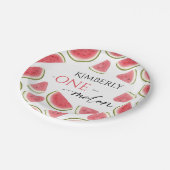 スイカ誕生日、1つのメロン誕生日パーティー ペーパープレート (アングル)