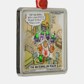 スイカ警察のおもしろいクリスマス飾り メタルオーナメント (右)