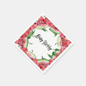 スイカ赤ちゃんガールシャワーナプキン スタンダードカクテルナプキン (角)