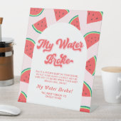 スイカ赤ちゃんシャワーゲーム私の水が壊れた 台座サイン (インサイチュ)