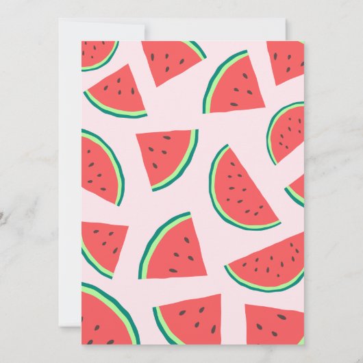 スイカ赤ちゃんシャワー子供部屋韻ゲームカード 招待状 (裏面)