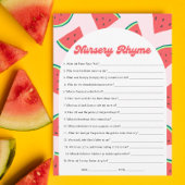 スイカ赤ちゃんシャワー子供部屋韻ゲームカード 招待状