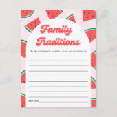 スイカ赤ちゃんシャワー家族の伝統ゲームカード 招待状 (正面)