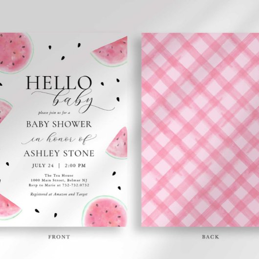 スイカ赤ちゃんシャワー招待状 招待状