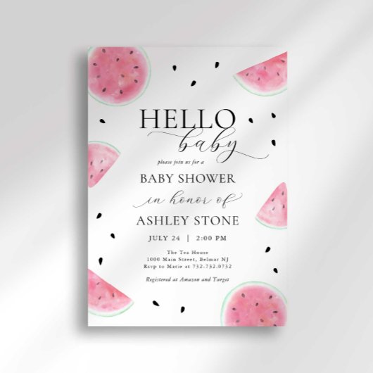 スイカ赤ちゃんシャワー招待状 招待状