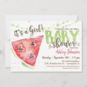 スイカ赤ちゃんシャワー招待、女の子 招待状 (正面)
