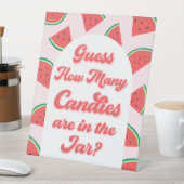 スイカ赤ちゃんシャワー推測キャンディゲームの数 台座サイン (インサイチュ)