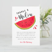 スイカ赤とピンクの赤ちゃんシャワー サンキューカード (スタンド正面)