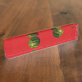 スイカ赤と種 デスクネームプレート (側面)