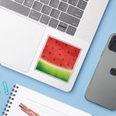 スイカ赤と緑の天然水絵を描色 シール (ノートパソコンとiPhone)