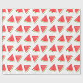 スイカ赤フルーツ水色食品パターン ラッピングペーパー (フラット)