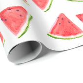 スイカ赤フルーツ水色食品パターン ラッピングペーパー (ロールコーナー)