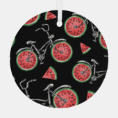 スイカ車、夏のパターン。 ガラスオーナメント (裏面)