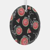 スイカ車、夏のパターン。 ガラスオーナメント (正面右)