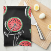 スイカ車、夏のパターン。 キッチンタオル (四つ折り)