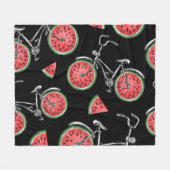 スイカ車、夏のパターン。 フリースブランケット (正面(横))